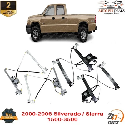 Reguladores de ventana eléctrica delanteros y traseros para Silverado / Sierra 1500-3500 2000-2006 Foto 1 de 4