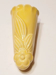 Vintage Yellow Ceramic Flower Vase Wall Pocket Shawnee Pottery? 7" - Picture 1 of 7