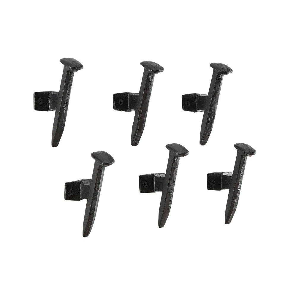 Cast Iron Industrial Railway Nail-Head Decorative Wall Hook (Set of 6) - Image 1 of 1