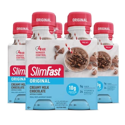 Slimfast 膳食替换奶昔,原装奶油牛奶巧克力,10 克即用 — 第 1/4 张图片
