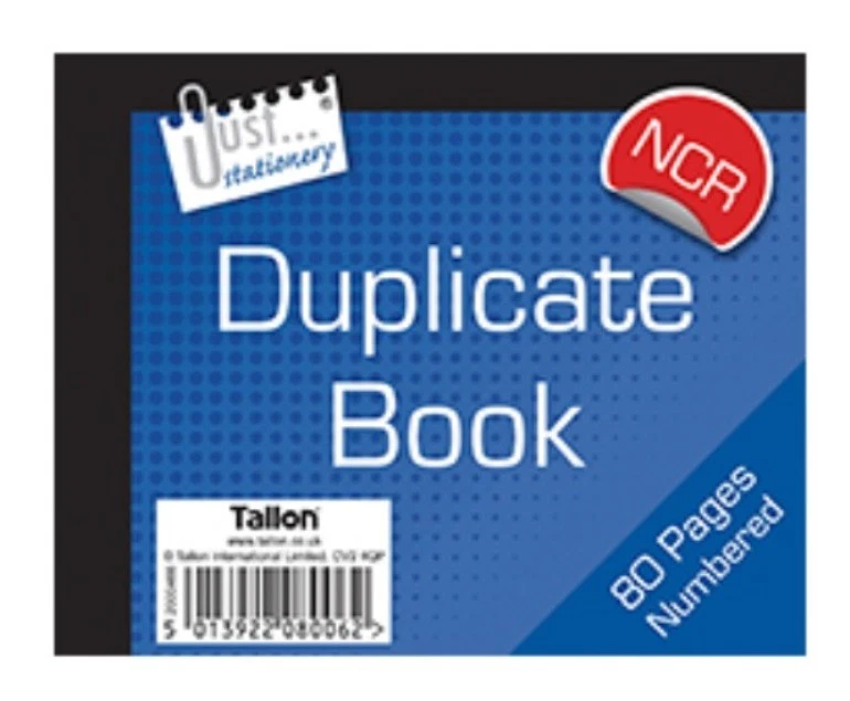 DUPLICATE BOOK - NCR - No Carbon Required - Ruled Pages -80 pages - Half size