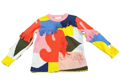 Sudadera Stella McCartney Niños Multicolor Algodón Lana Talla 4 Flecos Arte para Usar Foto 1 de 4
