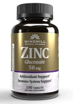 Windmill Tabletas de Zinc Fuente de Vitaminas Naturales Suplemento Dietético 50 mg 90 Unidades Foto 1 de 4
