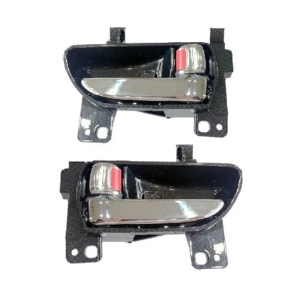 Carbon + Chrome Fit Toyota FT86 Subaru BRZ Scion FR-S Inside Door Handle LH+RH - Image 1 of 4