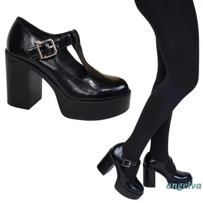 Madden girl Roony блок каблук платформа Мэри Джейн насос туфли черный y2k готический - Изображение 1 из 4