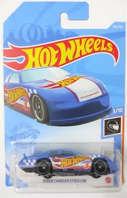 Hot Wheels 194/250 2021 HW  Dodge Charger Stock Car Blue Card Not Perfect - Image 1 of 4