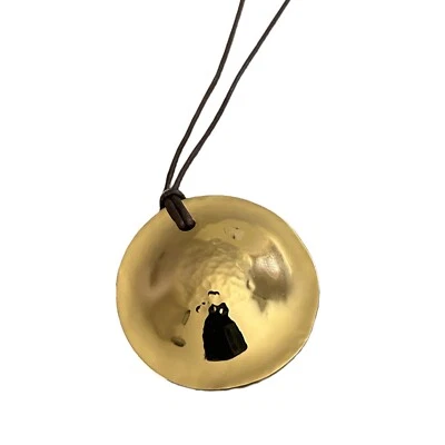 Robert Lee Morris Collar Tono Oro COLGANTE DISCO UN MUNDO RLM en Cuero Foto 1 de 4