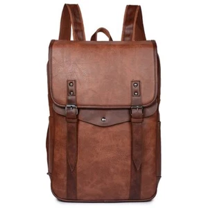 Mochila multifuncional impermeable para hombre bolso escolar cuero bolso de viaje para computadora portátil - Imagen 1 de 27