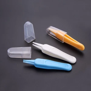 Baby Ear Nose Navel Plastic Clean Tweezer Infant Tweezer Safety Cleaning Tool - Foto 1 di 14