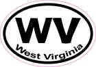 3X2 Oval Wv West Virginia Sticker Vinyl State Car Window Stickers Bumper Decal