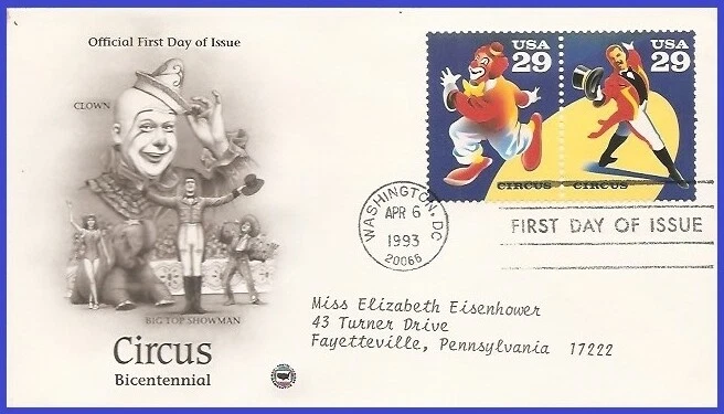 USA5 #2750 ADDR PCS ARTCRAFT FDC STR2  American Circus Clown - Image 1 of 1