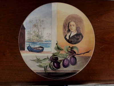 PLAT A TARTE, PLAT A GÂTEAU EN FAÏENCE DE GIEN décor " LE VOYAGEUR " - Photo 1/4