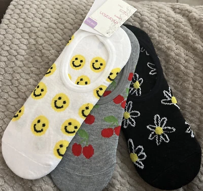 Xhilaration Mujer Años 90 Iconos 3pk Forro Calcetines Blanco/Gris Jaspeado/Negro 4-10 Foto 1 de 4