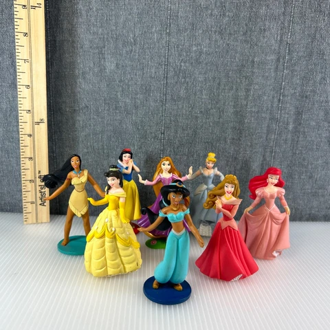 Disney Princess PVC Plastic 3.5" Inch Figure Figurine Cake Topper Lot Cover