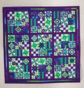 Completed Needlepoint Canvas Needle Delights Originals - Sudoku Delight LAGOON - Bild 1 von 3
