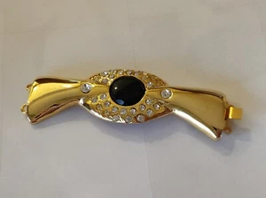 Chiusura fermaglio gancio collana 2 fili metallo colore oro nero strass c26 - Foto 1 di 5