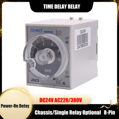 DC24V AC220/380V Time Delay Relays Chassis/Single Relay Optional Power-On Delay - Image 1 of 4