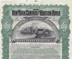 1898 New York Central & Hudson River Railroad Bond-- Lake Shore Sicherheiten
