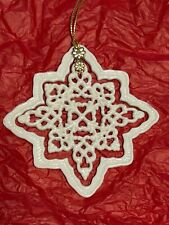 Lenox Swivel Spinning  2pc Snowflakes Christmas Porcelain Ornament  - Vtg