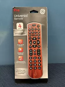 GE Pro 4 Device Universal Remote By Jasco-Soft Finish Wood-New Free Shipping - Picture 1 of 6