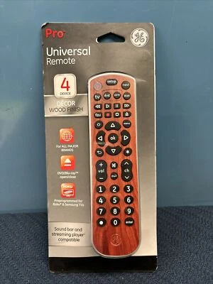 GE Pro 4 Device Universal Remote By Jasco-Soft Finish Wood-New Free Shipping - Image 1 of 4