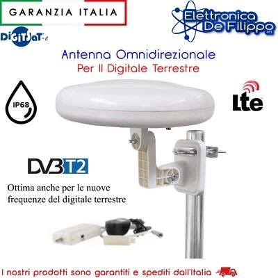 DIGISAT Antenna TV Nautica Per Barca o Camper DVB-T2 Digitale Terrestre Elcart HD