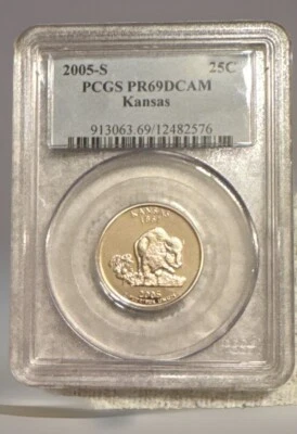 2005-S 25c PR69 DCAM Kansas State Quarter PCGS Graded Certified - Image 1 of 2