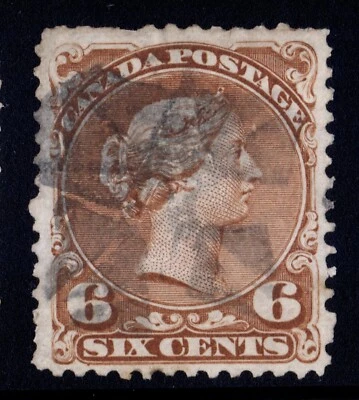 #27 Large Queen 6c Canada used well centered XF fancy cancel - Image 1 of 2
