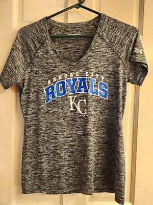 Women's Kansas City Royals tee semi fitted Under Armour size medium black white  - Image 1 of 4