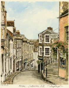 Frome Catherine Hill Somerset Mounted Print "Portraits Of Britain" Series - Picture 1 of 2