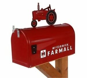 Farmall McCormick Model M Rural Mailbox with Topper Red
