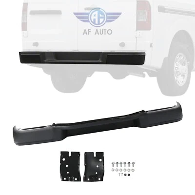 Black Rear Step Bumper Assembly For Nissan NV1500 NV2500 NV3500 2012-2021 Steel - Image 1 of 4