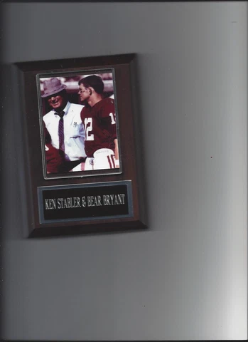 KEN STABLER & BEAR BRYANT PLAQUE FOOTBALL NCAA ALABAMA CRIMSON TIDE Cover