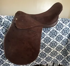 Sella Polo Pelle Scamosciata 19" Tutti gli Usi Marrone Inglese - Foto 1 di 9