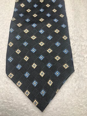 CORBATA NAUTICA HOMBRE NEGRA CON AZUL Y DORADO 4 X 60 Foto 1 de 4