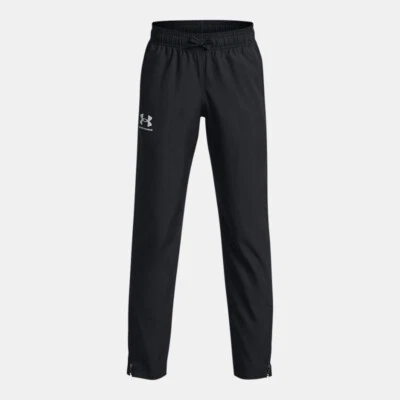 Pantalones tejidos Under Armour para niños negros estilo deportivo con cordón cintura talla YXL NUEVOS CON ETIQUETAS Foto 1 de 4