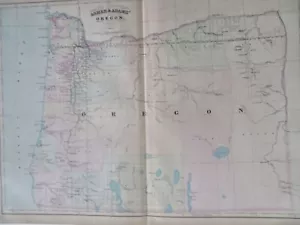 Oregon 1872 Asher & Adams large hand colored early state map - Picture 1 of 4