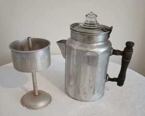 ANTIQUE ALUMINUM COFFEE POT ~ Great Northern Mfg., Pat. 1916, Kitchen Decor - Picture 1 of 13