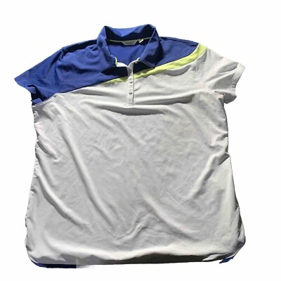 Lady Hagen Shirt Womans XL White Blue Yellow Pickleball Golf Tennis Active Polo - Image 1 of 4