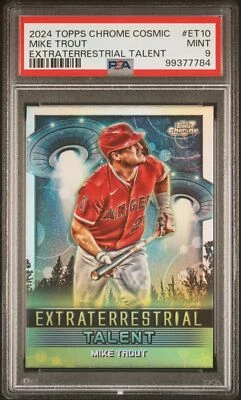 2024 Topps Chrome Cosmic Extraterrestrial Talent #ET10 Mike Trout PSA 9 - Image 1 of 2