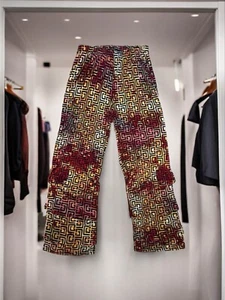 Women’s Dress Pants Plus Size Multicolor Fashion Print Stacked Wide Leg Sz 3X - Picture 1 of 7