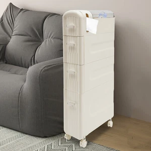 Bathroom Floor Storage Cabinet Narrow Slim Towel Organizer Slim Storage Cabinet - Picture 1 of 21