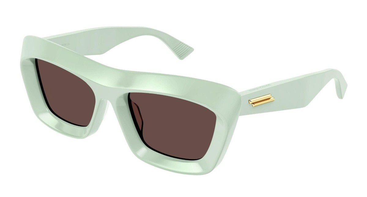 サングラス BOTTEGA VENETA Woman Sunglasses Green BV1270S 004 Bottega Veneta Bv1270s Green Female Rectangle Sunglasses