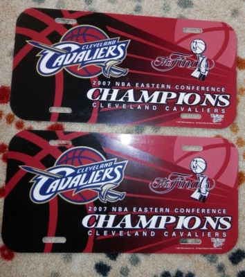 Lote de matrículas de Cleveland Cavaliers (2) nuevas de colección 2007 East Champ Lebron Cavs Foto 1 de 4
