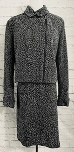 Covington Women’s Suit Tweed Suit  Black & White Size 14 Jackie O Old Hollywood - Picture 1 of 9
