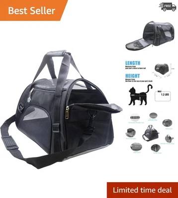 "Transportador de viaje ligero y plegable para mascotas para perros y gatos pequeños - 17,7""" Foto 1 de 4