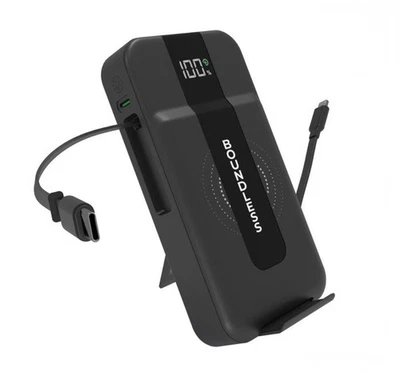 Banco de alimentación de carga inalámbrica Boundless de 15.000 mAh, 20 W enchufe de CA y cables negro Foto 1 de 4