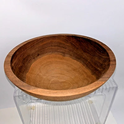 Tree Spirit Solid Walnut Carved Wood Salad Bowl  Handmade in USA 10" x 3.5" - Image 1 of 4