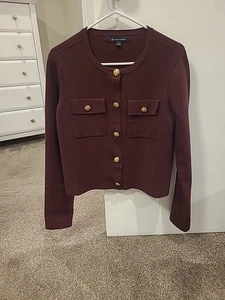 Brooks Brothers SIze M WINE COLORED SWEATER WITH GOLD BUTTONS - Picture 1 of 6