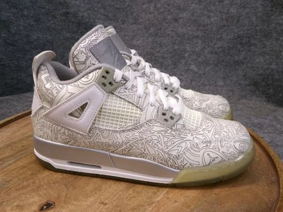 Nike Air Jordan 4 Retro "Laser" Blanco Reflectante GS Talla 6Y Tenis Zapatos Foto 1 de 4